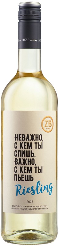 Белое полусухое вино ZB Рислинг - Винодельческое предприятие «Золотая Балка»