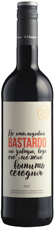 Красное полусладкое вино ZB Бастардо - Винодельческое предприятие «Золотая Балка»